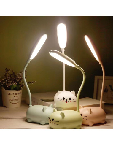 Lámpara de Escritorio LED Genyerl GY-Gato Verde Plegable USB