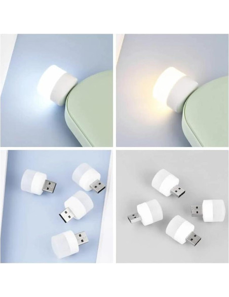 Luz Nocturna LED USB Sokelinn-six 6 Pack Mini 1W Blanca