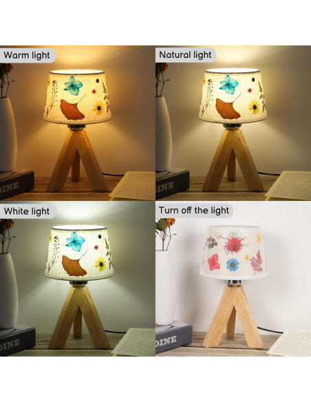Lámpara de Mesa Pequeña WSYEAR Floral Vintage 10x10x33cm