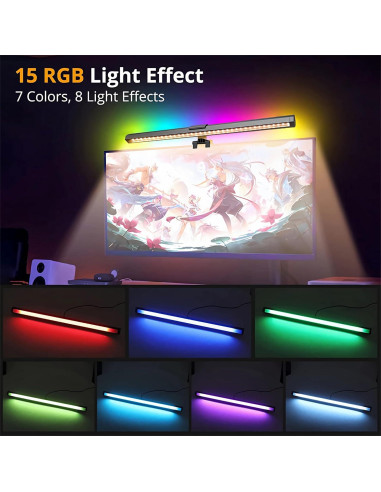 Barra de Luz para Monitor CATPOWER RGB Ajustable 10W