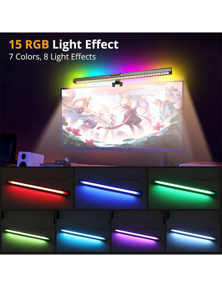 Barra de Luz para Monitor CATPOWER RGB Ajustable 10W