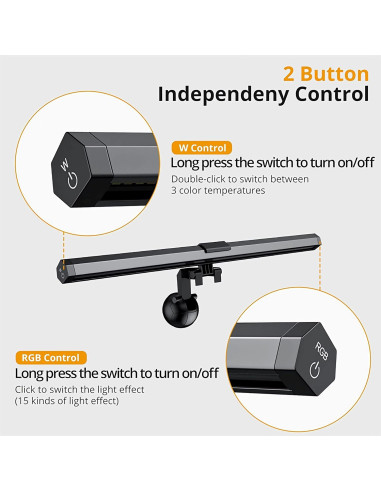 Barra de Luz para Monitor CATPOWER RGB Ajustable 10W