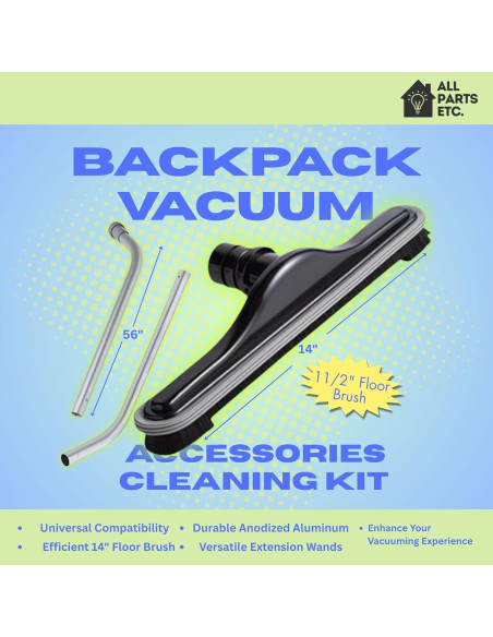 Kit de limpieza para aspiradora mochila ALL PARTS 2 piezas 3.81 cm