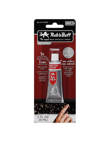 Cera 'n Buff AMACO 76370K Acabado Metálico Hoja de Plata 14.79 ml