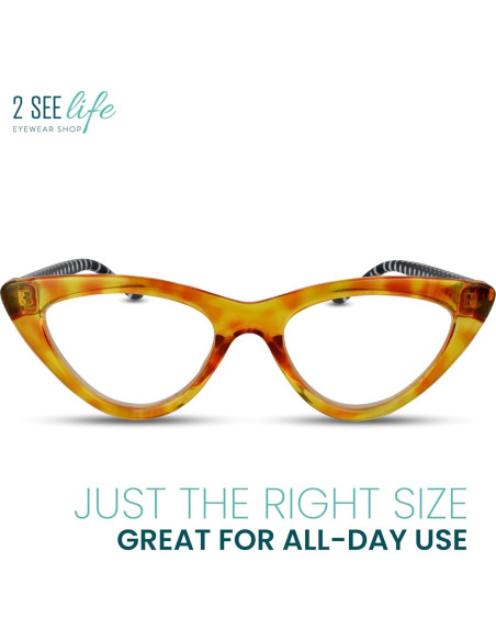 Gafas de lectura Cat Eye 0.5x Miel para Mujeres 2SeeLife Gafas de lectura Cat Eye 0.5x Miel para Mujeres 2SeeLife