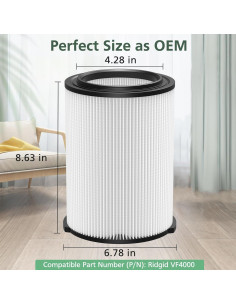 Filtro de Reemplazo VF4000 Isinlive para Aspiradoras 2 Paquetes 2