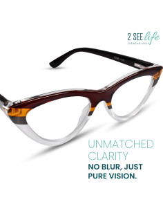 Gafas de lectura 2.5x 2SeeLife ojo de gato marrón para mujer 2