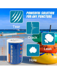 Cinta de Reparación Transparente TPU 8cm x 200cm para Inflables 2