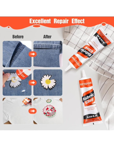 Pegamento para Tela Permanente FITTDYHE 120ml - Adhesivo Lavable