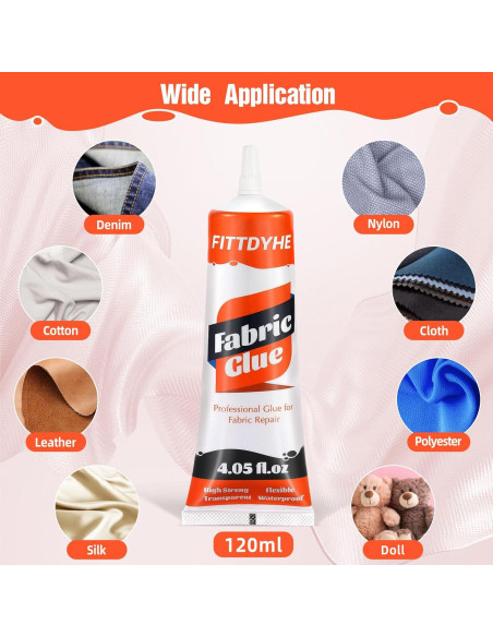 Pegamento para Tela Permanente FITTDYHE 120ml - Adhesivo Lavable