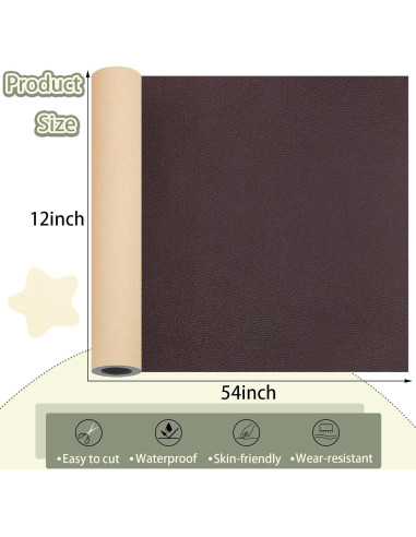 Cinta de Reparación de Cuero TACOLO 30x137 cm Autoadhesiva Café