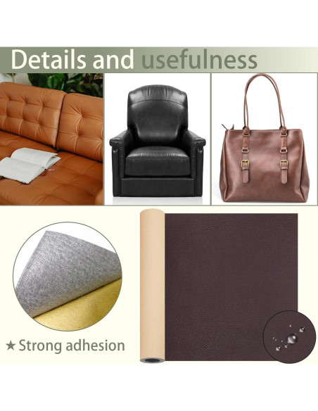 Cinta de Reparación de Cuero TACOLO 30x137 cm Autoadhesiva Café