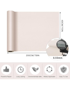 Cinta de Reparación de Cuero Grpoche 7.6x152 cm Autoadhesiva Beige 2