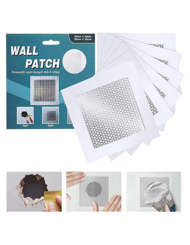 Kit de Parche de Reparación de Pared WDSHCR 6 Piezas 10x10 cm