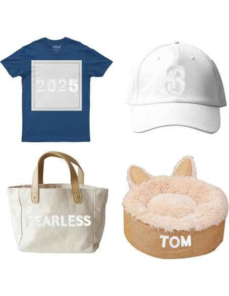 72 Parches Bordados Letras y Números Hierro Anwenk Blanco