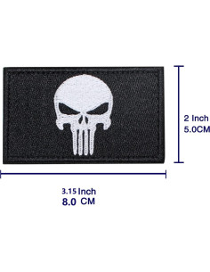 6 Piezas Parche Bordado Calavera Bandera RUINUO 5x8 cm 2