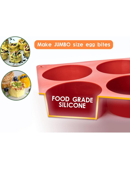 Moldes de Huevo de Silicona Dootafy 2 Piezas 7.6 cm Profundos