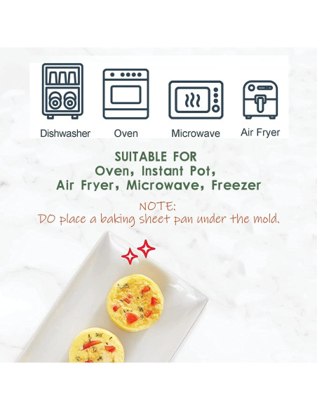 Moldes de Huevo de Silicona Dootafy 2 Piezas 7.6 cm Profundos