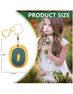 Soporte de llavero de cuero BORKUANA para AirTag números 0-9 2