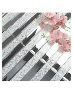 Azulejo de mosaico de vidrio espejo Adedeo 30.48x30.48cm Meteorito Plateado