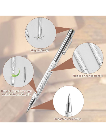 Bolígrafo de Grabado HINGTAI 4 Pcs Carburo de Tungsteno
