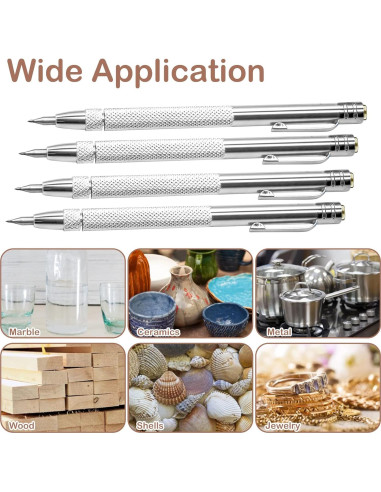 Bolígrafo de Grabado HINGTAI 4 Pcs Carburo de Tungsteno