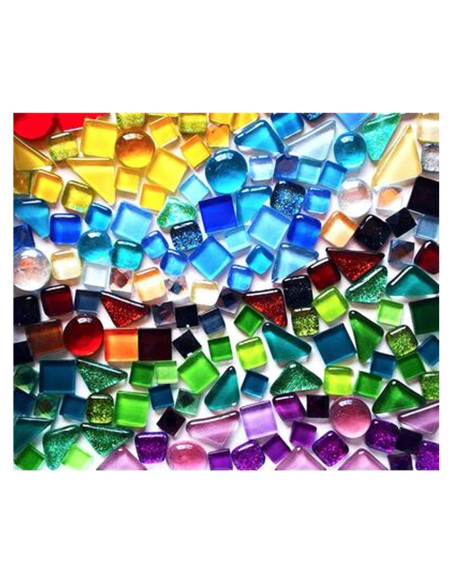 500g Azulejos Mosaico de Cristal BTMIEY 1x1 cm Decoración DIY 500g Azulejos Mosaico de Cristal BTMIEY 1x1 cm Decoración DIY