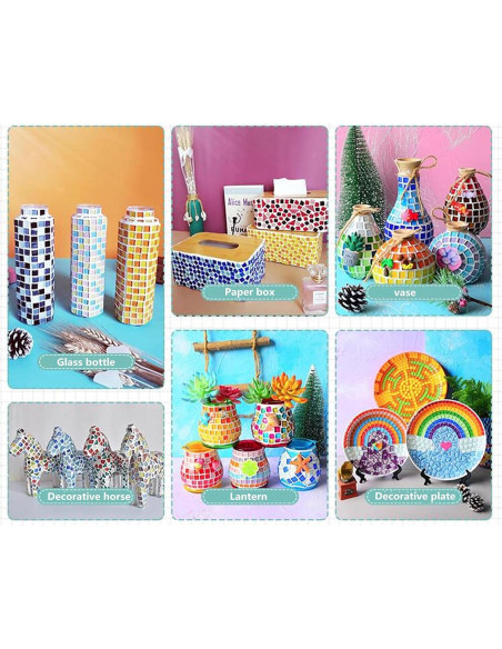 500g Azulejos Mosaico de Cristal BTMIEY 1x1 cm Decoración DIY 500g Azulejos Mosaico de Cristal BTMIEY 1x1 cm Decoración DIY