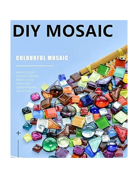 500g Azulejos Mosaico de Cristal BTMIEY 1x1 cm Decoración DIY 500g Azulejos Mosaico de Cristal BTMIEY 1x1 cm Decoración DIY