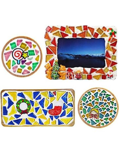 500g Azulejos Mosaico de Cristal BTMIEY 1x1 cm Decoración DIY