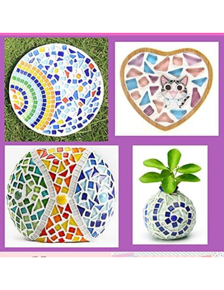 500g Azulejos Mosaico de Cristal BTMIEY 1x1 cm Decoración DIY 500g Azulejos Mosaico de Cristal BTMIEY 1x1 cm Decoración DIY