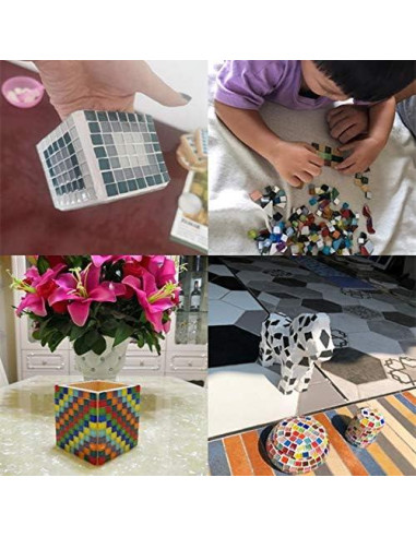 500g Azulejos Mosaico de Cristal BTMIEY 1x1 cm Decoración DIY