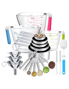 Juego de Tazas y Cucharas Medidoras 21 Piezas ATPWONZ