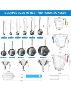 Juego de Tazas y Cucharas Medidoras 21 Piezas ATPWONZ 2