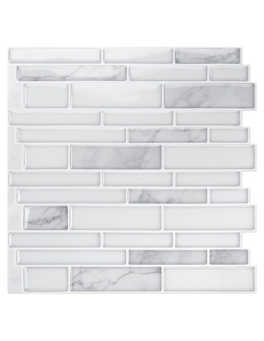 Azulejos Autoadhesivos Art3d 10 Hojas Mármol Blanco 30.48cm
