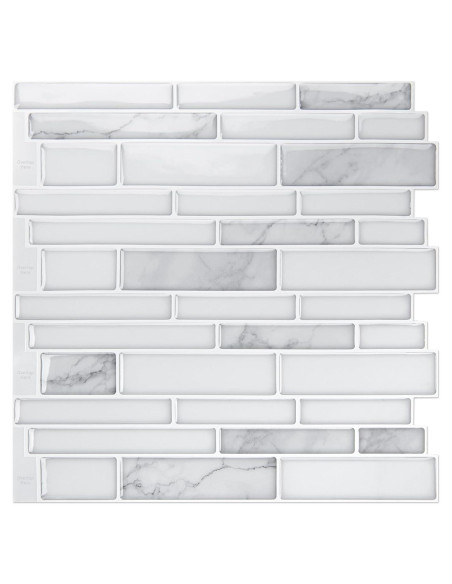 Azulejos Autoadhesivos Art3d 10 Hojas Mármol Blanco 30.48cm
