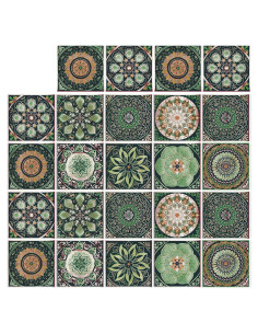24 Calcomanías de Azulejos GULELAYAR 15x15 cm Estilo Mandala