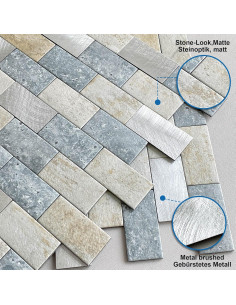 Azulejos autoadhesivos M MOFIT 10 hojas 3D impermeables 2