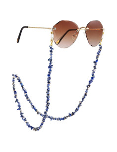 Cadena de Gafas PEARLADA de Oro 18K con Lapislázuli