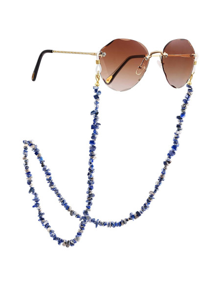Cadena de Gafas PEARLADA de Oro 18K con Lapislázuli Cadena de Gafas PEARLADA de Oro 18K con Lapislázuli