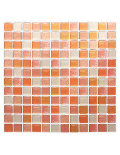 Azulejos Mosaico 3D Autoadhesivos Yoillione Naranja 23.6x23.6cm