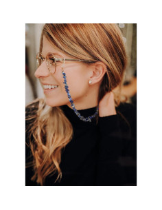 Cadena de Gafas PEARLADA de Oro 18K con Lapislázuli 2