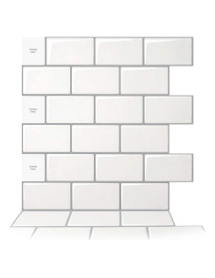 Azulejos Peel and Stick Art3d 10 Hojas 30.48x30.48 cm Blanco