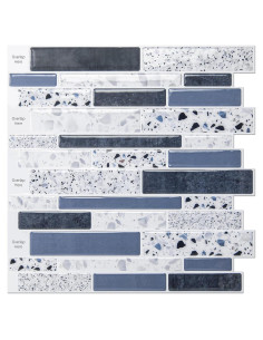 Azulejos Adhesivos 3D Art3dwallpanels 10 Hojas 30.48cm Azul