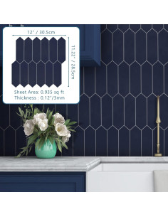 Baldosa Hexagonal Autoadhesiva SUNWINGS 30.48x28.5cm Azul Marino 2