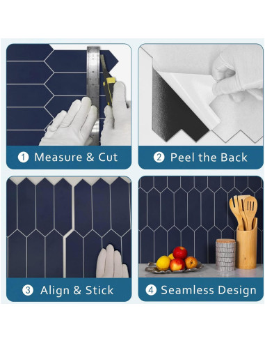 Baldosa Hexagonal Autoadhesiva SUNWINGS 30.48x28.5cm Azul Marino