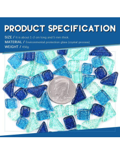 Kit de Azulejos de Mosaico de Vidrio Swpeet 450g Colores Mixtos 2