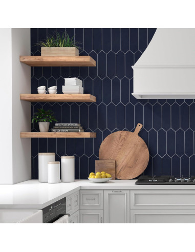 Baldosa Hexagonal Autoadhesiva SUNWINGS 30.48x28.5cm Azul Marino