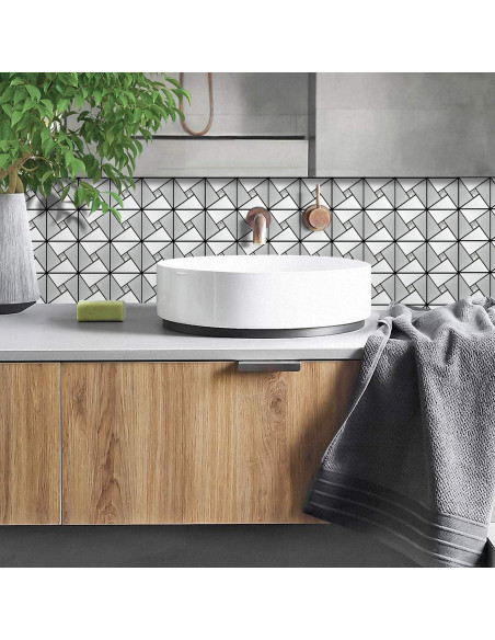 Azulejo Peel and Stick Vamos Tile Plateado 10 Hojas 30.48x30.48cm