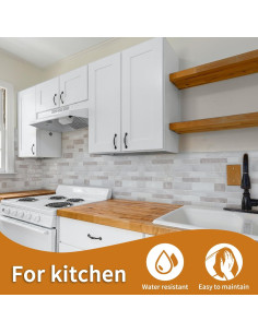 Azulejos Autoadhesivos de Mármol WOWSTAR 30.48x30.48 cm Beige 2